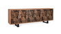 GINER Y COLOMER Aparador de 6 puertas en madera de acacia natural y negro